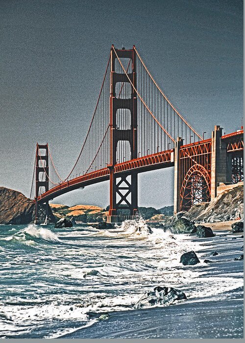 Usa Greeting Card featuring the photograph Golden Gate Surf by Dennis Cox