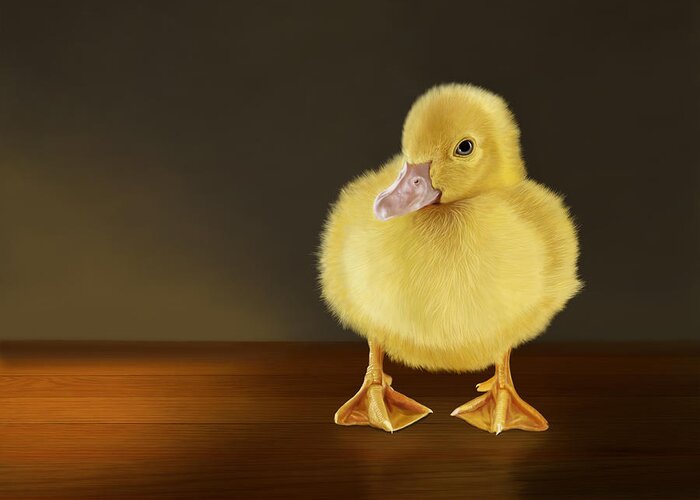 Duckling Greeting Card featuring the digital art Golden Glow by Bob Nolin