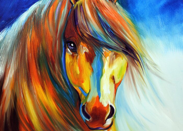 Horse Greeting Card featuring the painting Golden Gypsy by Marcia Baldwin