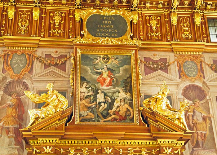 Goldener Saal Greeting Card featuring the photograph Goldener Saal im Rathaus by Robert Meyers-Lussier