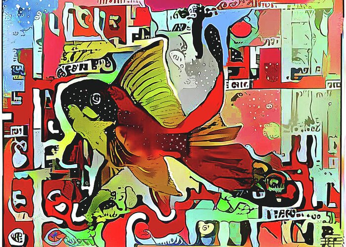 Goldfish Greeting Card featuring the digital art Goldfish #2 by Jann Paxton