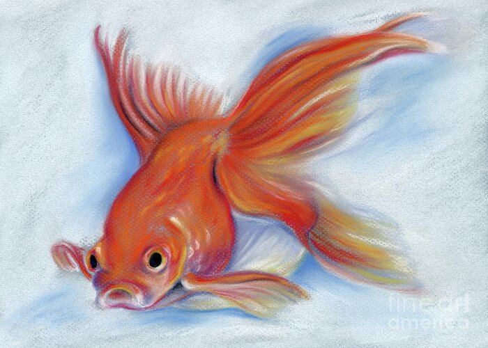 Animal Greeting Card featuring the pastel Goldfish by MM Anderson