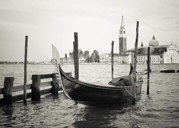 Venezia Greeting Card featuring the photograph Gondola in bacino S.Marco S by Marco Missiaja