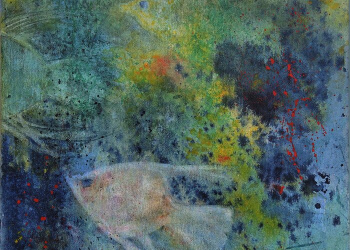 Fish Greeting Card featuring the painting Gone Fishing by Karen Fleschler