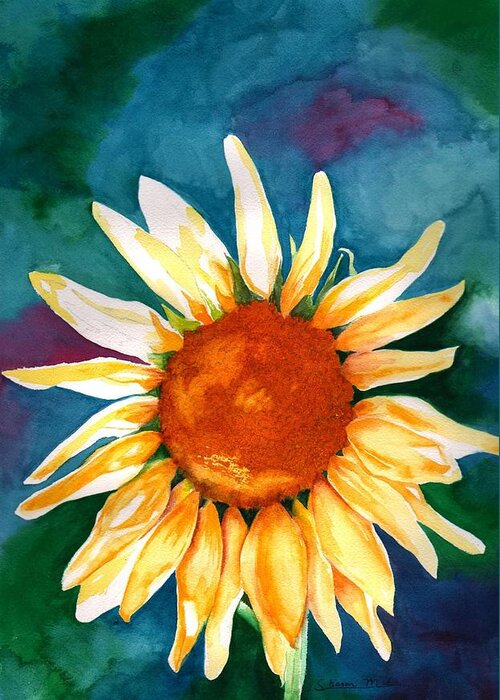 Flower Greeting Card featuring the painting Good Morning Sunflower by Sharon Mick