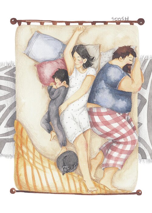 Father Greeting Card featuring the drawing Good Night Sleep Tight by Soosh