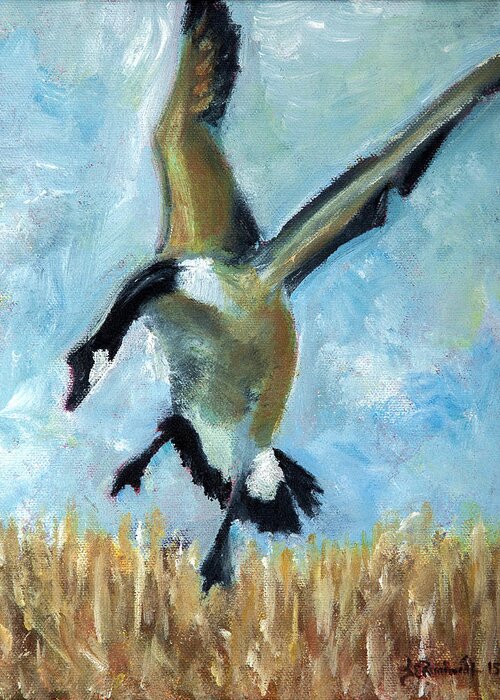 Goose Greeting Card featuring the painting Goose by Jason Reinhardt