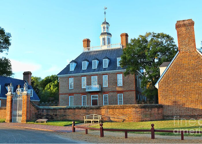 Governor's Palace Greeting Card featuring the photograph Governors Palace Colonial Williamsburg 4808 by Jack Schultz