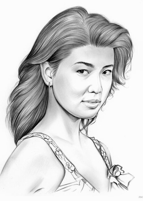 Grace Park Greeting Card featuring the drawing Grace Park by Greg Joens