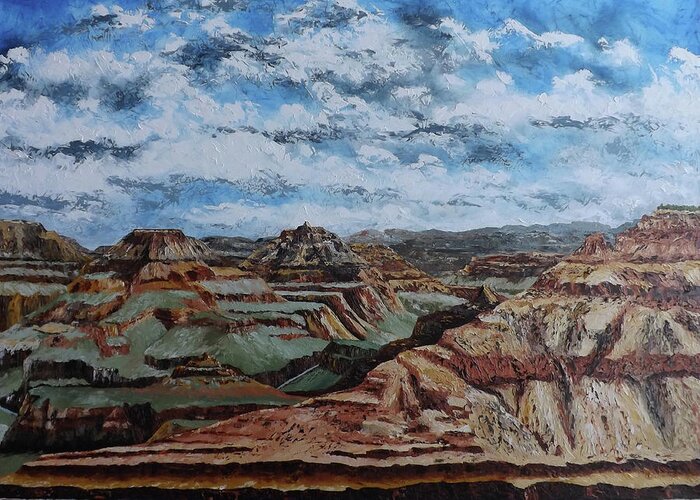 Landscape Greeting Card featuring the painting Grand Canyon 3 by Carl Owen