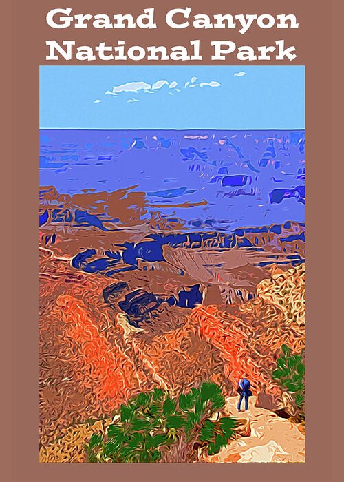 Grand Canyon National Park Greeting Card featuring the digital art Grand Canyon NP by Bruce 
