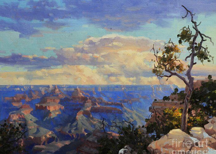 Grand Canyon Greeting Card featuring the painting Grand Canyon sunrise by Gary Kim