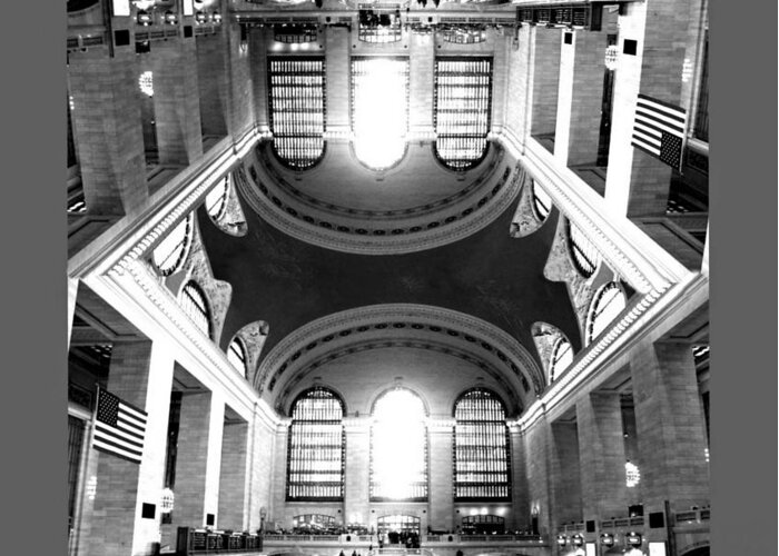 New York City Greeting Card featuring the photograph Grand Central Terminal Mirrored by Diana Angstadt