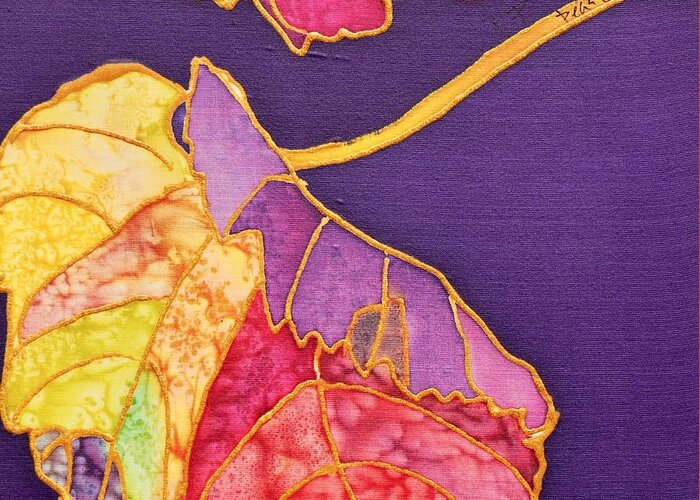  Greeting Card featuring the painting Grape Leaves by Barbara Pease