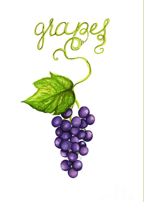 Grapes Greeting Card featuring the painting Grapes by Cindy Garber Iverson