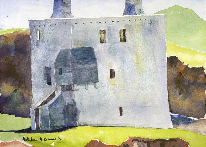  Greeting Card featuring the painting Gray Castle by Kathleen Barnes