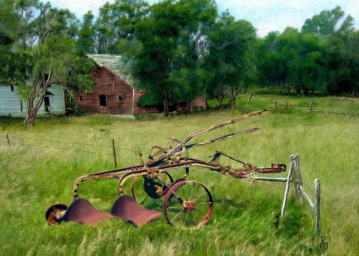Plow Greeting Card featuring the digital art Great Grandpa's Plow by Ric Darrell