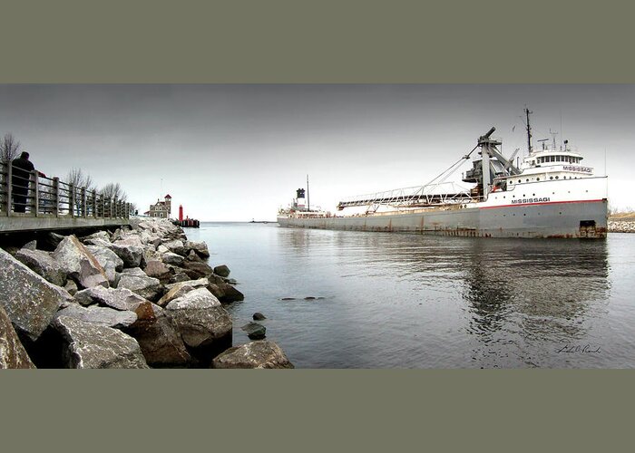 Photography Greeting Card featuring the photograph Great Lakes Freighter Missisaga by Frederic A Reinecke