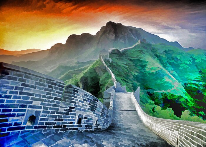 Great Wall Of China Greeting Card featuring the photograph Great Wall Dawn by Dennis Cox