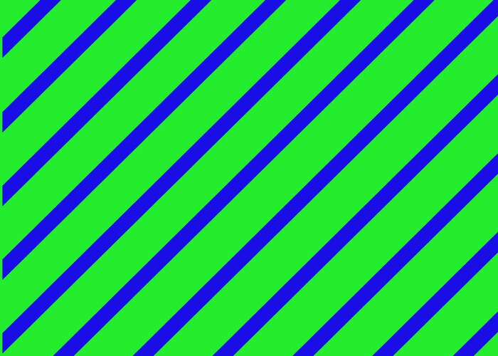 Abstract Greeting Card featuring the digital art Green Blue Angled Stripes Abstract by Susan Stevenson