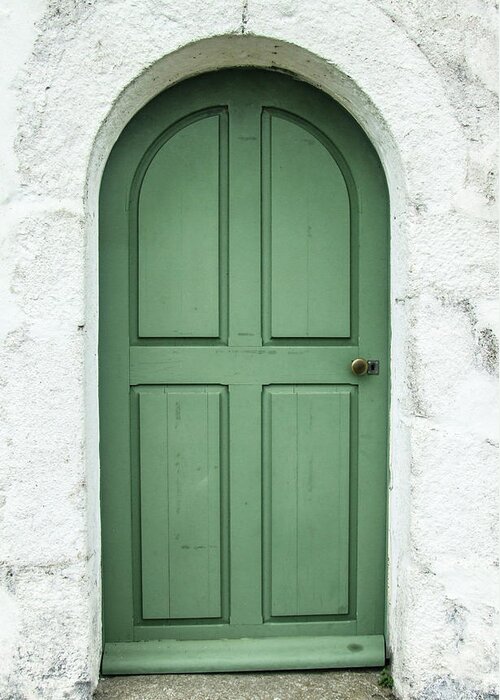 Door Greeting Card featuring the photograph Green Church Door iv by Helen Jackson