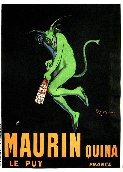 Maurin Quina Apéritif Green Devil Vintage Advertising Art Poster Print 