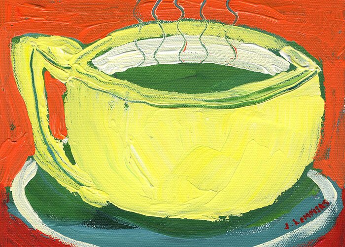Tea Greeting Card featuring the painting Green Tea by Jennifer Lommers