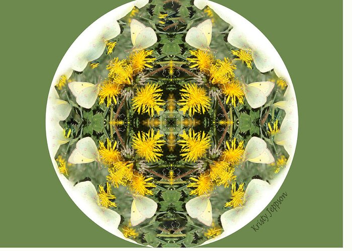 Kaleidoscope Greeting Card featuring the photograph Green Yellow Kaleidoscope by Kristy Jeppson