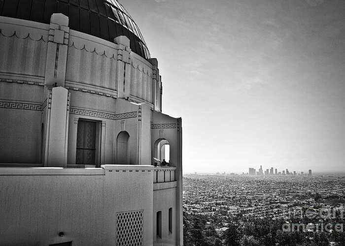 Griffith-park Greeting Card featuring the photograph Griffith Observatory and Downtown Los Angeles by Kirt Tisdale