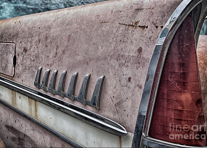 Car Greeting Card featuring the photograph Grunge wing by Paul Quinn
