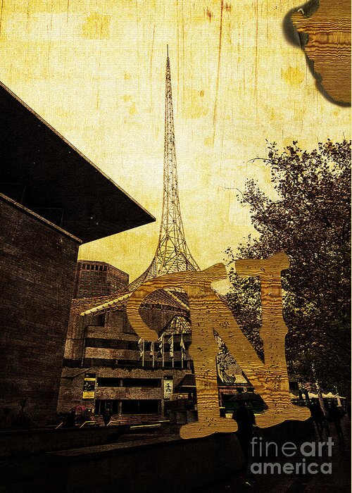 National Greeting Card featuring the photograph Grungy Melbourne Australia Alphabet Series Letter N National Gal by Beverly Claire Kaiya