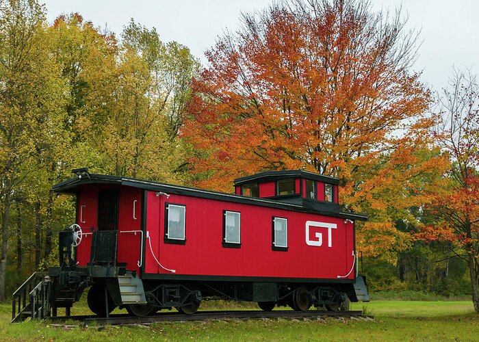 Train Greeting Card featuring the photograph GT Caboose by Steve L'Italien