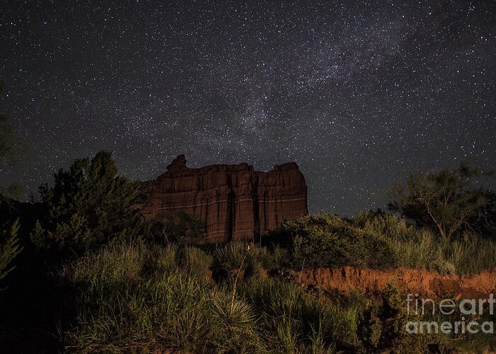 Night Sky Greeting Card featuring the photograph Guardians and Milkyway 2 by Melany Sarafis
