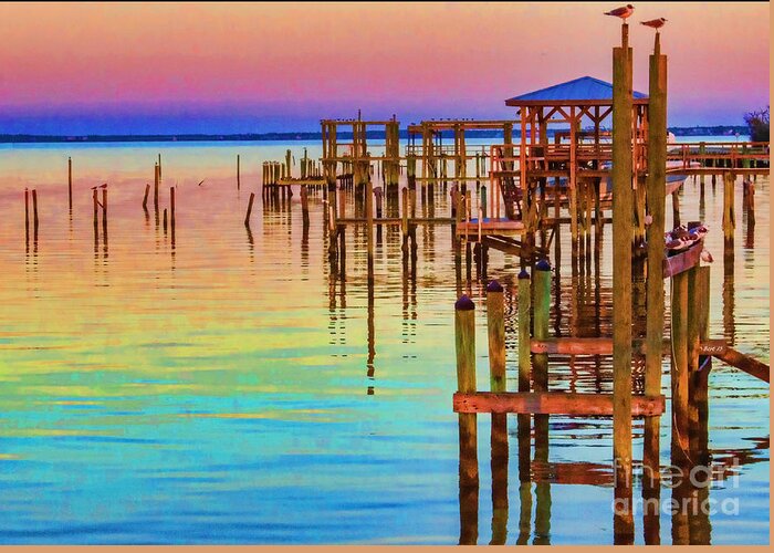 Guarding Greeting Card featuring the photograph Guarding the Dock by Roberta Byram