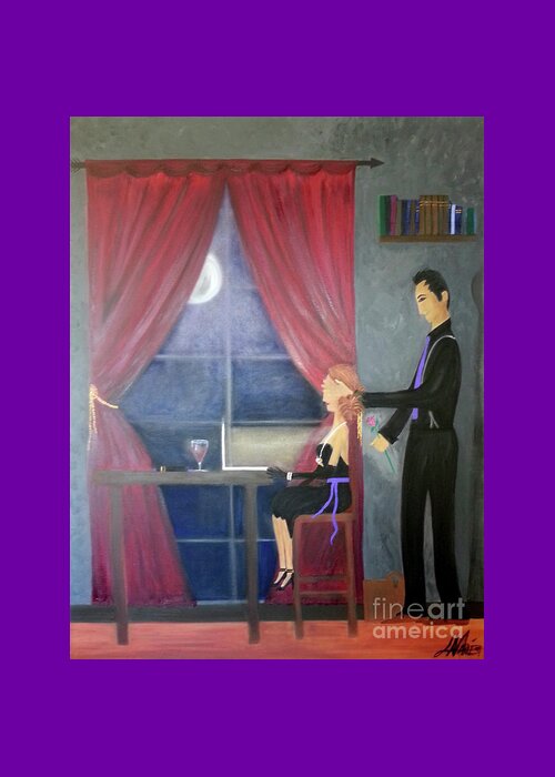 Couples Greeting Card featuring the painting Guess Who? by Artist Linda Marie
