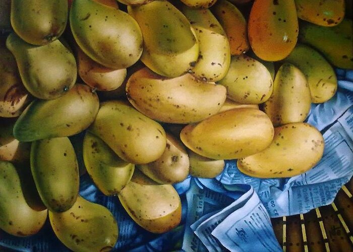Mango Greeting Card featuring the painting Guimaras by Nante Carandang