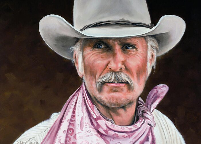Cowboy Greeting Card featuring the painting Gus McCrae Texas Ranger by Rick McKinney