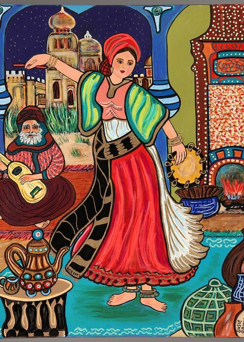 Gypsy Woman Greeting Card featuring the painting Gypsy Dancer by Susie Grossman