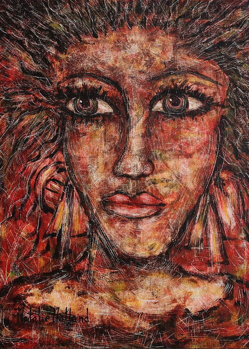 Expressionism Greeting Card featuring the painting Gypsy by Natalie Holland