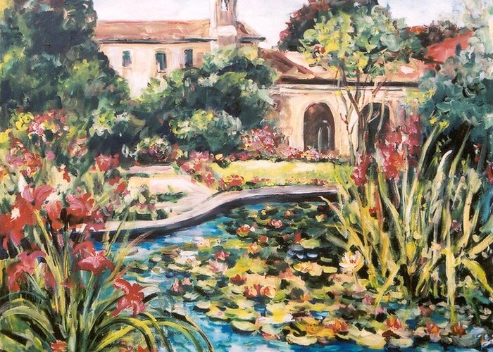 Ingrid Dohm Greeting Card featuring the painting Hacienda by Ingrid Dohm