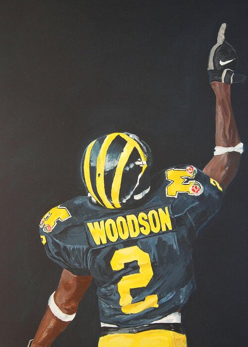 Heisman Greeting Card featuring the painting Hail Yes by Travis Day