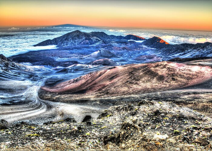 Haleakala Canyon Greeting Card featuring the photograph Haleakala Crater Sunset Maui by Shawn Everhart