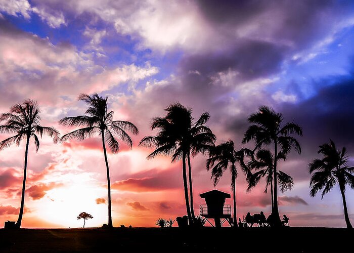 Haleiwa Greeting Card featuring the photograph Haleiwa Sunset by Leonardo Dale