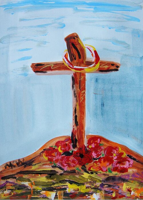 Jesus Greeting Card featuring the painting Hallowed Garden by Mary Carol Williams
