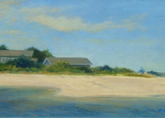Landscape Greeting Card featuring the painting Hamptons Beach House by Phyllis Tarlow