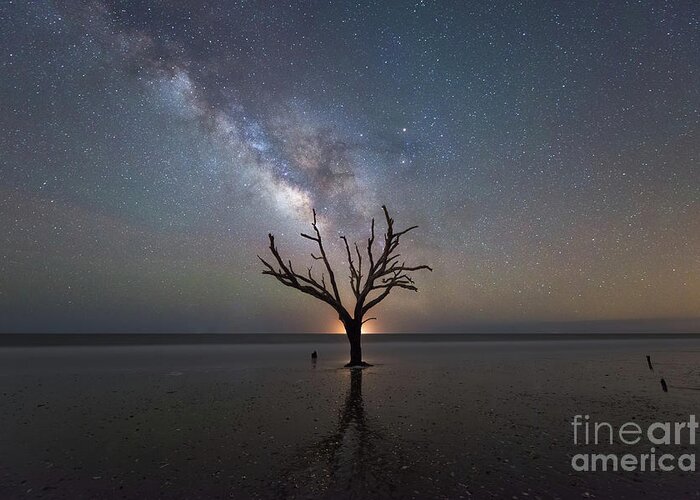 Hand Of God Greeting Card featuring the photograph Hand Of God Milky Way by Michael Ver Sprill