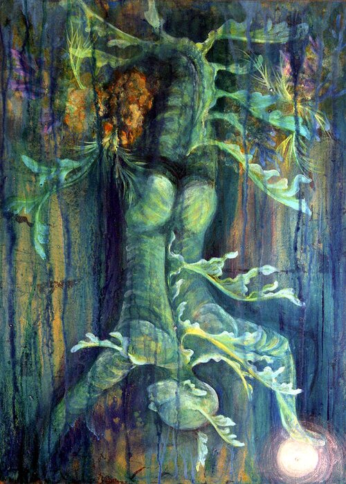 Florida Reef Greeting Card featuring the painting Hanged Man by Ashley Kujan