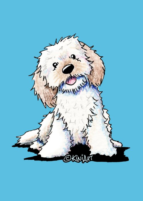 Doodle Greeting Card featuring the drawing Happy Doodle Puppy by Kim Niles aka KiniArt