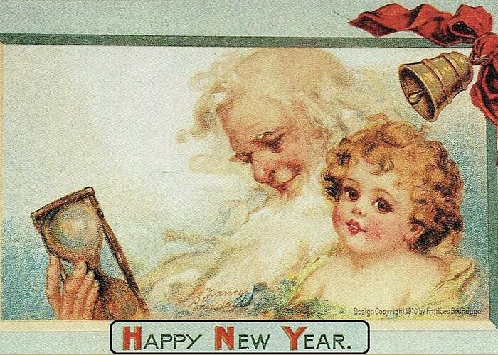 Frances Brundage Greeting Card featuring the painting Happy New Year by Reynold Jay