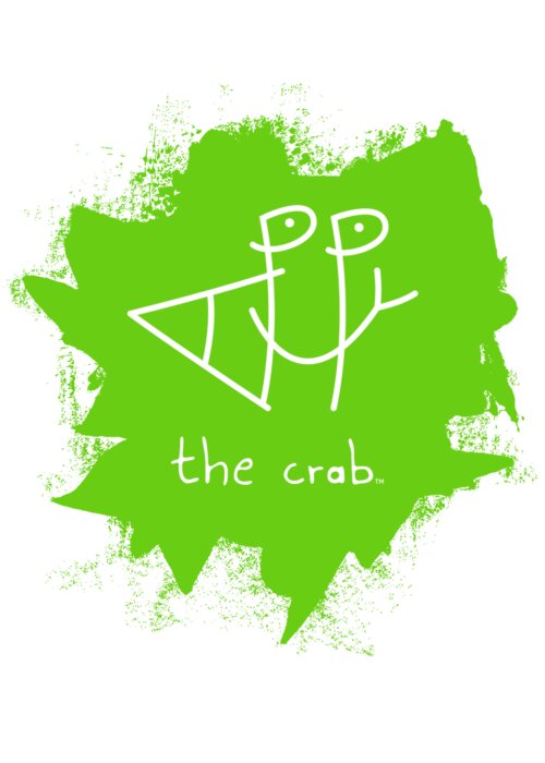 Happy Greeting Card featuring the mixed media Happy the Crab - green by Chris N Rohrbach